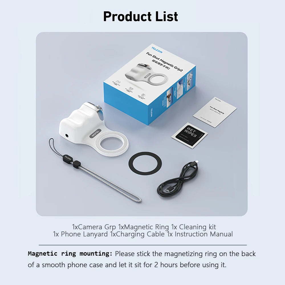 Poignée Magnétique pour Smartphone + Flash